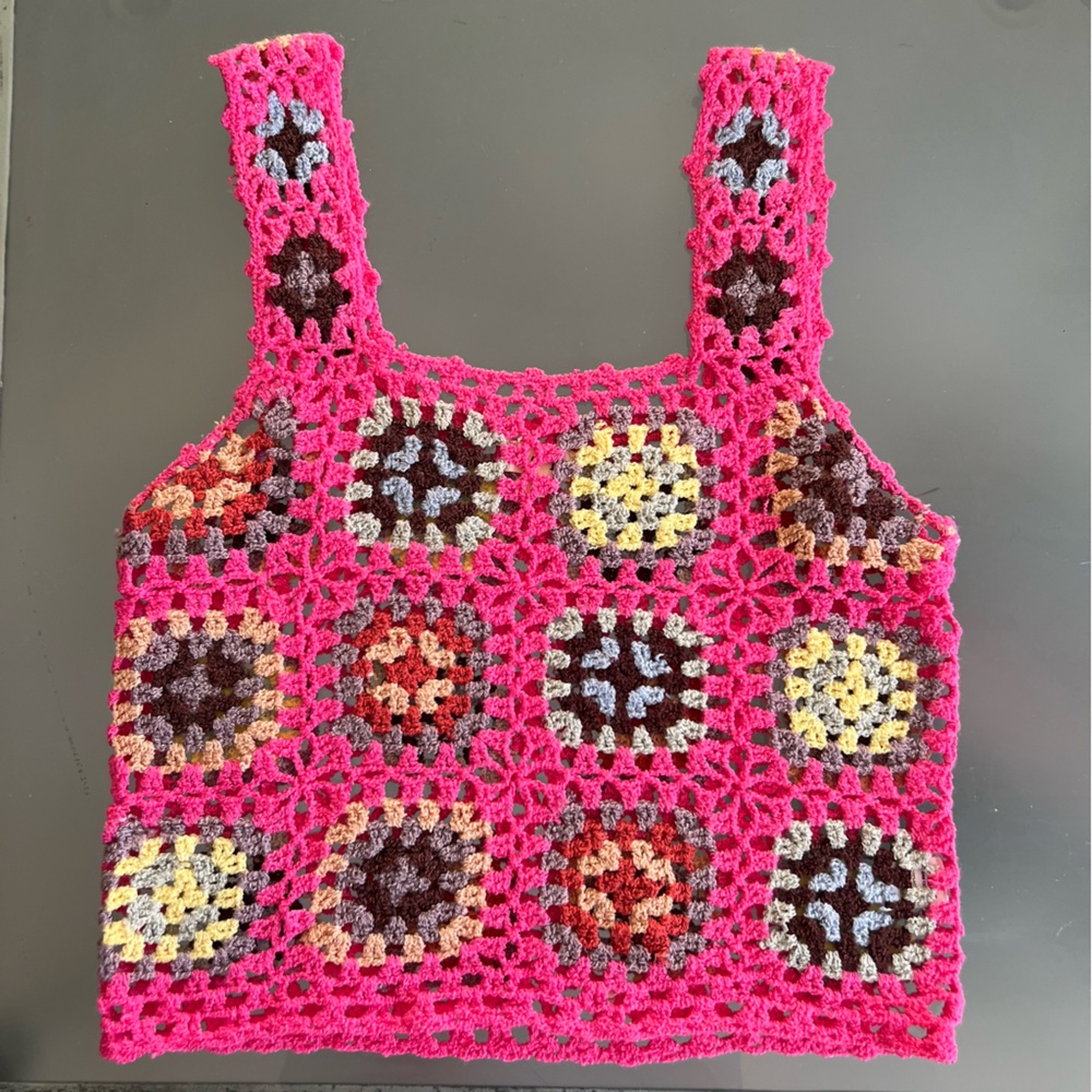 POL Multicolor Crochet Tank Top